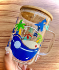 Summer Theme Pokémon Glass Cup | 16oz Water Type | Bamboo Lid & Metal Straw | Limited Edition